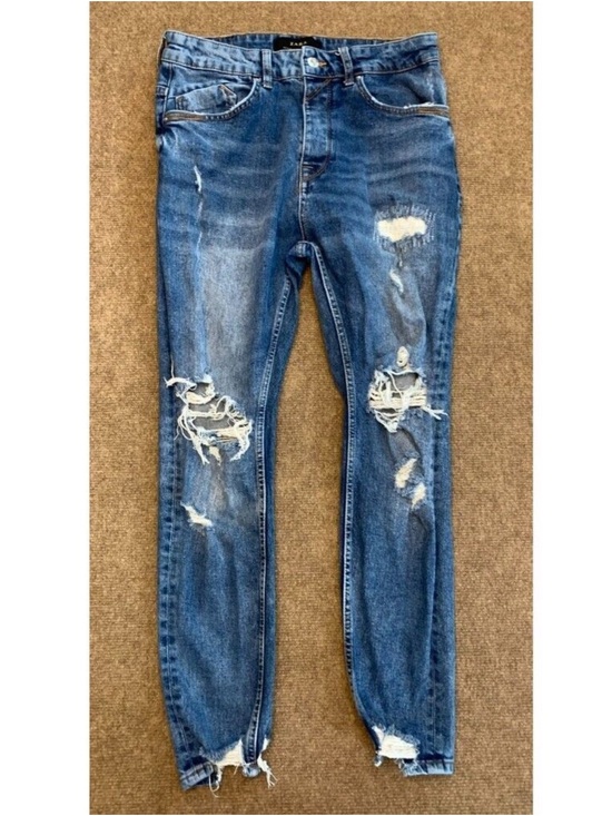 Zara Denim - Zara Jeans Womens 31 High Rise Distressed Skinny Shark Bite Hem